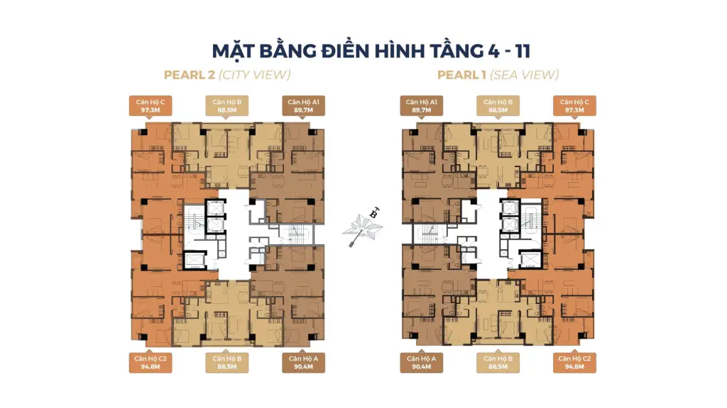 Thiết kế căn hộ chung cư Pearl Residence BRG Cửa Lò